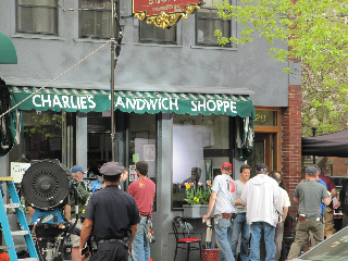 Mark Wahlberg outside Charlies